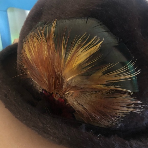Vintage Brown Hat with Feather main image 10